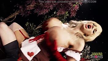 Good looking chick surprised with thick dick sideways.