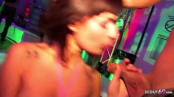 European teen threesome with real amateurs in swingers club