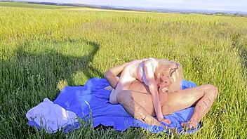 Hot blonde russian swallows cum after public anal!