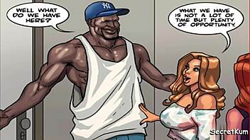 Art class season 2 episode 5: Security guard pleasures an ebony woman in a classroom setting