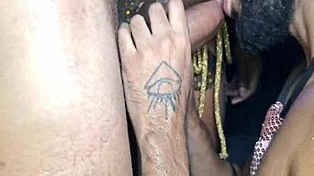 Wild Brazilian carnival orgy with friends ends in bareback anal creampie