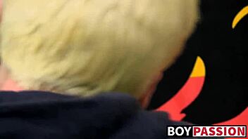 Two young men, Jax Marnell and Joey Tiger, indulge in a double dildo play session