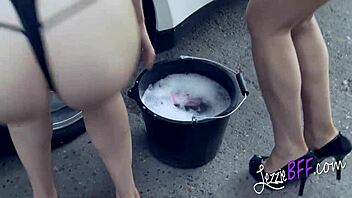 Lezzie Bff Lesbian Car Wash Is Hot