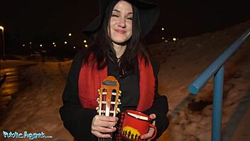 public agent melany mendes blows flute then fucks