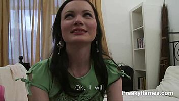 Freaky teen uses dildo for wild anal play in hot scene