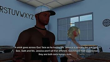 A steamy threesome unfolds in a 3DX chat reality scene