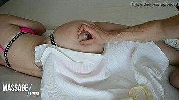 vacuum massage for hot european babe's booty