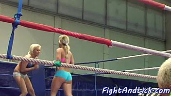 smalltit wrestling lesbos lick pussy