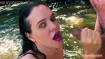 Got naked at the waterfall and sucked