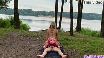 Naked Blonde Rides Hardcore Outside with Cum Load