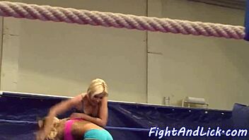 smalltit wrestling lesbos lick pussy
