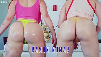 Annabel Redd And Summer Hart Share Oiled Curvy Bodies In Redhead Threesome