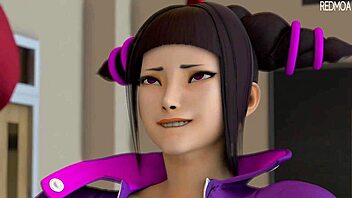 cammy loses a bet to juri and gets creampied with big cock in this parody.