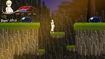 Hgame Unholy Disaster 4: Asian big tits Japanese babe creampied in orgasm sex.