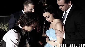 Cute Teen 18+ Bent Over For Wild Gangbang Action