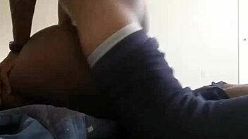 horny ebony fucks on floor