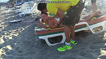 Pick-up girl on the BEACH and FUCK her hard!