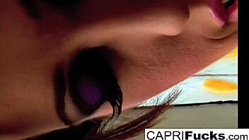 Capri teases her wet pussy and amazing tits!