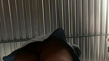 My husband watches me masturbate from below in lingerie