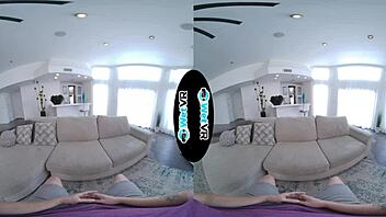 wetvr massive cock plunges deep into tight skinny brunette