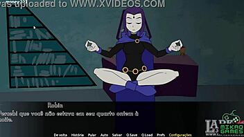 Raven reveals her body and we engage in a passionate kiss in the Teen Titans episode 16