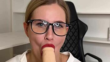 Sexy Secretary Teases with Vibrator Play in Tight Skirt. Watch Her Wet Solo Show!