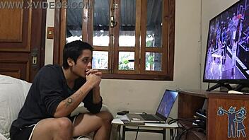 She begged me to fuck during the game, so I pounded her hard in doggystyle