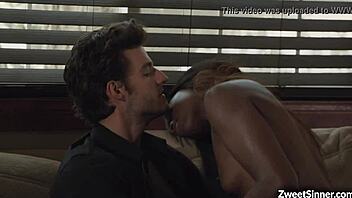Ana Foxxx, a stunning ebony beauty, indulges in passionate interracial sex with her preferred well-endowed white partner