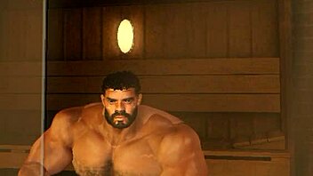 Heydard sought a peaceful sauna session following his workout, but unexpectedly guided a cheerleader to handle a massive shaft.