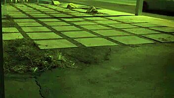 teen partners in a creampie scene with bondage and domination