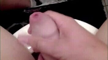solo handjob leads to cumshot