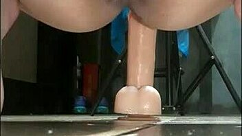 hot teen rubs her holes, blowjob leads to hard cum