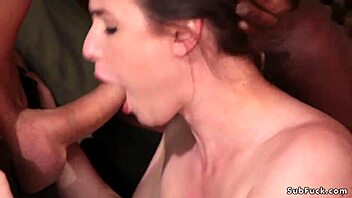 suspended babe double penetration fucked