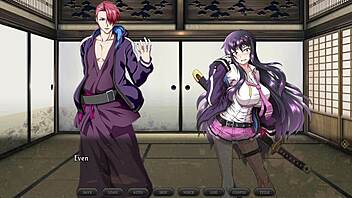 What if anime girls masturbate outdoors in samurai games?