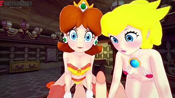 peach and daisy in a pov threesome competition