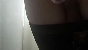 sexy colombian travesti secretly plays with anal balls under her pantyhose clothes