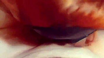 amateur hot wife loves slurping on cock with natural tits milf redhead couple