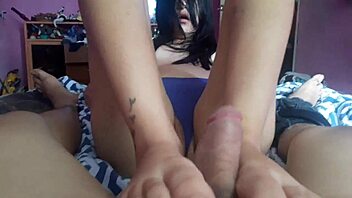 Stefather Teaches Stepdaughter First Blowjob With Foot Fetish