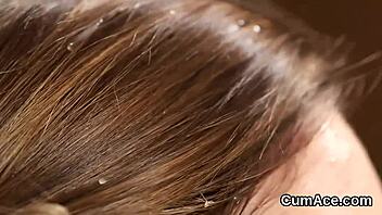 model sucks and gets facial cumshot