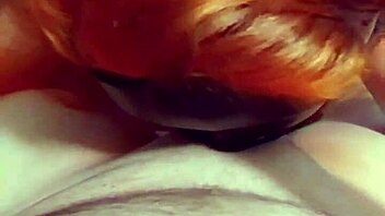amateur hot wife loves slurping on cock with natural tits milf redhead couple