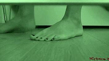 detailed pov of perfect feet and soles from ground view in femdom fetish