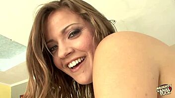 Ashlynn Leigh enjoys anal with dildo while giving an intense blowjob. Her skills shine in hardcore action.