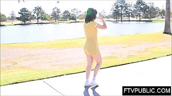 busty teen 18+ flashing big tits in public, oh man, what a sight!