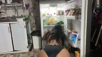 Secretly recorded footage of a sexy stepmom in her underwear
