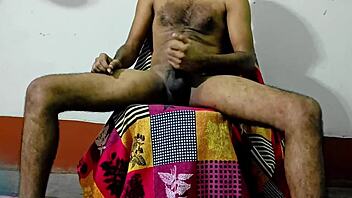 teen couple rides in reverse cowgirl on chair for creampie