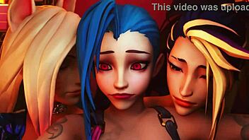 Check out this hentai 3d jinx lesbian scene