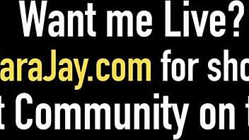 Busty milf Sara Jay gets on her knees to lick and milk hard dick.