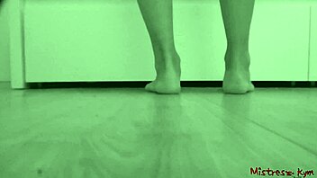 detailed pov of perfect feet and soles from ground view in femdom fetish