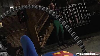 Superman battles Spiderman in XXX parody with Andy San Dimas.