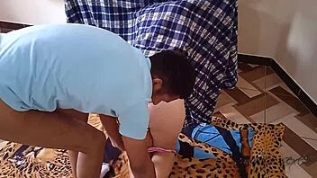 she's stuck so i fuck her deep from behind before we're caught!